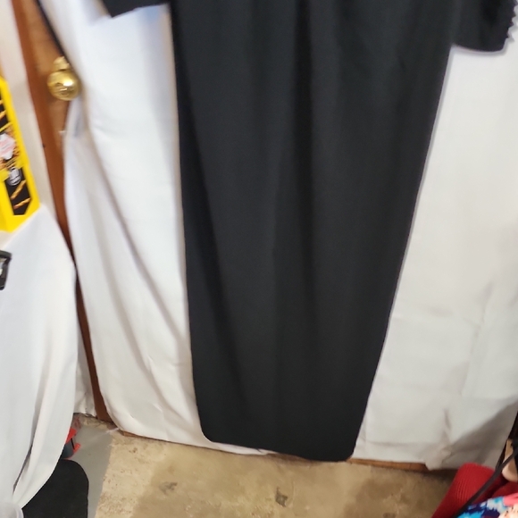 (0459) Lauren Ralph Lauren Black Maxi Dress with Notched Collar - Picture 11 of 11